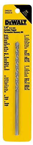 DEWALT DW5225 1/4-Inch by 6-Inch Carbide Hammer Drill Bit