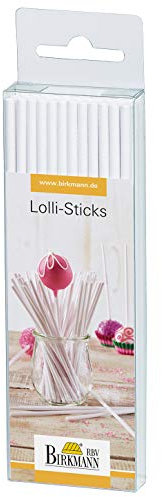Birkmann, Lolli-Sticks für Cake Pops, Weiß, 15 cm, Kunststoff, 48 Stück