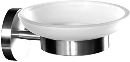 Ambrosya® | Porta sapone esclusivo realizzato in acciaio inox | Bagno Porta bicchiere piatto Sapone Portasapone WC (Acciaio inossidabile (Spazzolato))