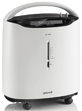 Gima Yuwell Concentratore di Ossigeno, Compatto, Silenzioso, Ampio Schermo LCD, 4 Funzioni di Allarme, Autorilevamento Guasti, Spegnimento Programmabile, 5 Litri