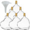 mikken 6 x Glasflasche Herz 100 ml mit Korkverschluss inkl Trichter