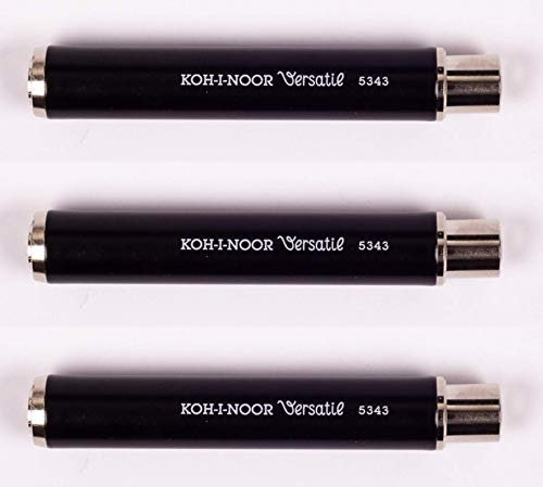 KOH-I-NOOR 5343 - Kreidehalter aus Metall für runde 9-10 mm Kreide, schwarz - 3 STÜCK