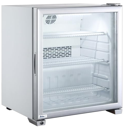 HENDI Gefrierschrank, Ausgestattet mit 3 verstellbaren PVC-beschichteten Böden, mit LED-Beleuchtung, Digitaler Temperaturregler und Display, mit Abtautaste, 230V, 230W, 620x575x(H)712mm, Polypropylen