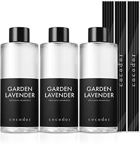 [COCODOR/Garden Lavender] Reed Diffuser Refill 200ml * 3packs with Black Fiber stick 15pcs