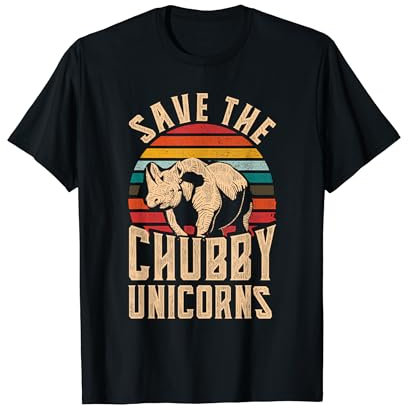 Save The Chubby Unicorns Shirt Vintage I Nashorn Geschenk T-Shirt