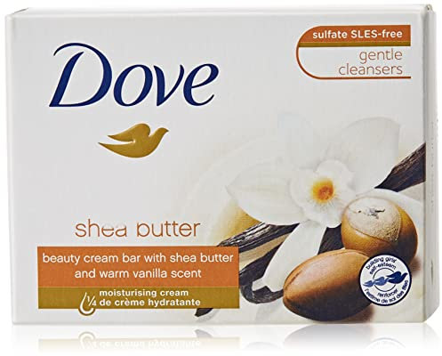 Dove Waschstück Beauty Cream Bar mit Sheabutter , Vanille und ¼ Feuchtigkeitscreme und milden Reinigungssubstanzen für die tägliche Anwendung, 1er Pack(1 x 100 g)