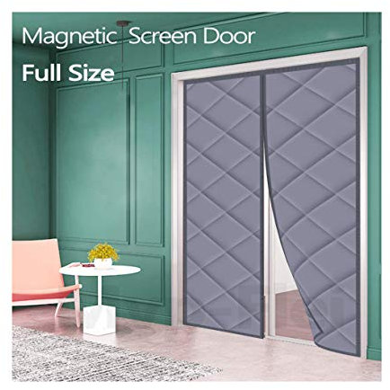 Flei Isolant Thermique Isolation Porte 230x240cm, Rideau magnétique pour Portes, Adsorption magnétique Pliable Facile à Installer Accès Facile, pour Le Salon/Porte Patio - Gris