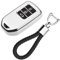 KASER Autoschlüssel Hülle kompatibel für Honda Cover TPU Silikon Hochglanz Schutzhülle Schlüsselhülle Fernbedienung Keyless CR-V Jazz Civic HR-V Schlüsselbund (Silber)