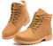 Hitmars Botas Invierno Mujer Cálidos Forradas Zapatos de Invierno Clásicas Moda Botas de Nieve Antideslizantes con Cordones Planas 3.2 CM 3 Marrón Talla 42 EU