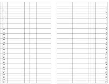 X17-A5 Tracker Liste vertikal | für das revolutionäre X17-Notizbuch mit auswechselbaren Heften