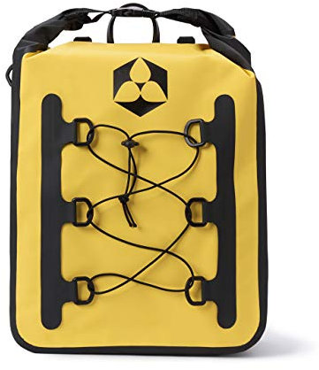 #DoYourOutdoor 3in1 Hinterradtasche mit praktischem Schnellverbindungssystem für Gepäckträger - Wasserdicht & Reflektierend - 23 Liter Fahrradtasche mit Schultergurt, Tragegriff - gelb