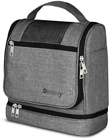DELAWAY Trousse de Toilette XXL à Suspendre - Qualité Supérieure - Design 2023, Gris, XL