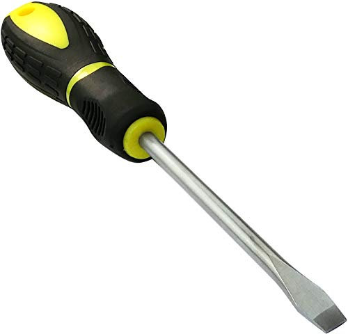 AERZETIX - Cacciavite piatto classico 6x100mm per vite con intaglio - Punta Magnete/Magnetica - Impugnatura antiscivolo bimateriale - Lama in acciaio/CR-V/-S2 - C45665