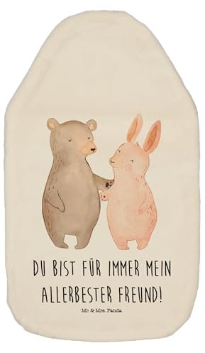 Mr. & Mrs. Panda Wärmflasche Bär und Hase Umarmen - Geschenk, Bärchen, bester Freund, Wärmflasche mit Bezug, Freundinnen, Kinderwärmflasche,