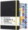 Clever Fox Fitness & Food Journal – Nutrition & Workout Planner for Women & Men – Diet & Gym Exercise Log Book with Calendars, Diet & Training Trackers - Undated, A5, Hardcover (Black)