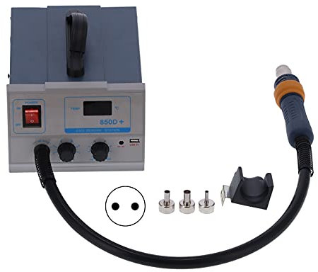 Ciciglow Heißluft-Entlötstation 850D Digital LED Anzeige Lötstation Brushless Fan (Europäischer Stecker AC220V, Rosa)