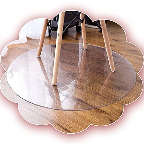 KDDEON wasserdichte 2mm Dicke PVC-Runde Computer-Bürostuhl Unterlage,Bodenschutzmatte Transparent für Hartböden,Teppich,Schreibtischstuhlmatte Fliesen Bodenunterlage,Anpassbar (75cm/29.5in)