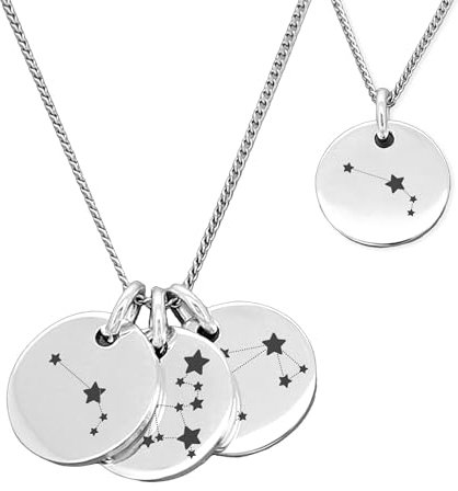 925 Silver Family Zodiac Constellation Necklace, Star Sign Necklace, Zodiac Pendant, Personalised Necklace, Gift For Her, Birthday Gift, Wedding Gift, Silver -KIMNKIM