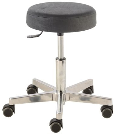 Prova Nova GmbH Roll- und Drehhocker Lille 4440, Sitzhöhe ca. 43-56 cm, Polsterdekor:Dekor schwarz