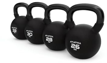 ATLETICA Kettlebell Set | Muscle & Power | 26kg 28kg 30kg 32kg | Ideal für ein Muskel Aufbautraining | hochwertiger Look & Feel