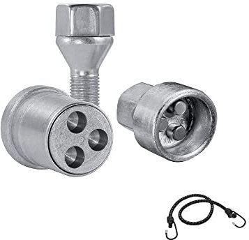 Compatible avec BMW Serie 1, Serie 3 fino al 08/2011 (I) BOULONS DE Roue ANTIVOL pour Jantes Alliage KIT 4 GOUPILLES+2 CLÉS À pour PNEUS DE Voiture Farad