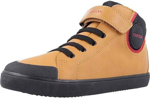 Geox Boys' J Gisli Boy FSneaker, Dk Yellow Black, 11 UK