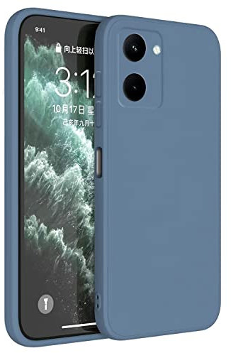 Topme Funda para Realme C33 (6.5 Inches) Carcasa Caja Case Estuche, Funda Protectora de Piel de Silicona TPU - Lavanda Gris