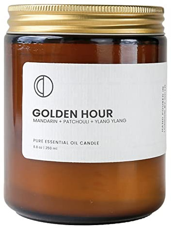 OCTŌ Golden Hour Mandarine + Patschuli | Duftkerze Mit ätherischen Ölen und Sojawachs, 250ml