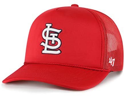 47 MLB Trucker Snapback Baseballkappe, Unisex, für Erwachsene, Schaumstoff-Mesh (St. Louis Cardinals), Rot, Rot/Ausflug, einfarbig (Getaway Solids), Einheitsgröße
