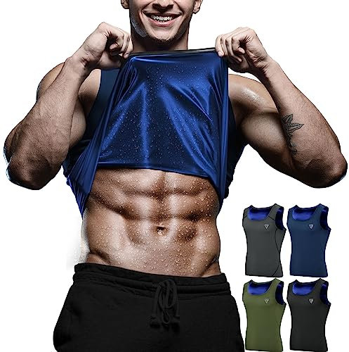 RDX Canotta Sportiva da Uomo Sauna Shapewear Senza Maniche Gilet Dimagrante Sauna per Allenamento Fitness Flat Belly Waist