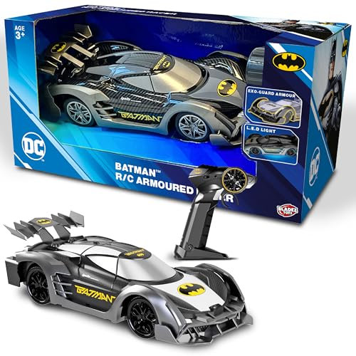 BLADEZ Batman RC Armoured Racer, DC Comics, ferngesteuertes Fahrzeug mit LED-Lichtern, einfach zu bedienen für Kinder ab 3 Jahren, voll funktionsfähig, RC 1 20, Lizenziertes Spielzeug, Toyz