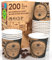 PubBeigeCUP Lot de 200 verres en papier pour café 65 ml Verres écologiques biodégradables jetables pour petites boissons chaudes