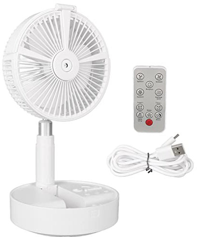 Enjoy Cool Comfort with a Rechargeable Portable Standing Fan - Remote Controlled, Small Desk Fan with 4 Speeds, 7200mAh Battery, Ideal for Home and Bedroom