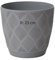 Cache-pot Eco 100 % recyclé - Avec soucoupe - Motif 3D - Décoratif (gris, taille XXL - 23 cm)