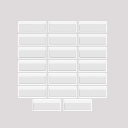 BAIWOAK Selbstklebende Klarsichthüllen, transparent, selbstklebend, Kartenhalter, Fototaschen, Hüllen für Karteikarten, Planer, Schränke, Regale (110 x 26 mm, 20 Stück)
