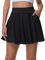 Damen mädchen Basic Rock Schwarzer Damen Mini Skater Rock mit Hose,Taschew vielseitige dehnbaren informell Tennis Rock (DE/NL/SE/PL, Alphanumerisch, XL, Regular, Regular, Schwarz)