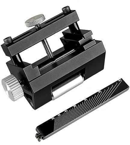 Runioney Knife Sharpener Woodworking Fixed-Angle Sharpener Grinding Machine + Chisel Black