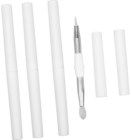 WOONEKY 4pièces Pinceau à Lèvres Silicone Avec Couvercle Set De Applicateurs Cosmétiques Pour Maquillage Précis Et Élégant Pour Amatrices De Beauté