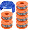 Strimmer Spool Compatible with Mac Allister MGTP18Li Trimmer Line, 1.65mm 3.05m WX150 Spool and Line Replacement (6 × Grass Trimmer Spool + 1 x Spool Cover)