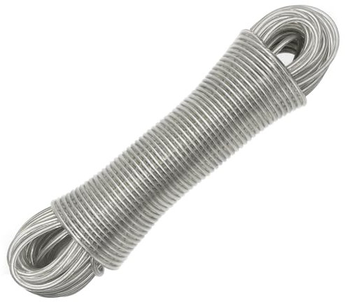 GOIYZTTR 30 Metros Cuerda para Tender con Núcleo de Acero Diámetro 4mm Cuerda Tendedero Exterior, Estable y Ajustable Adecuado para Uso en Interiores y Exterior