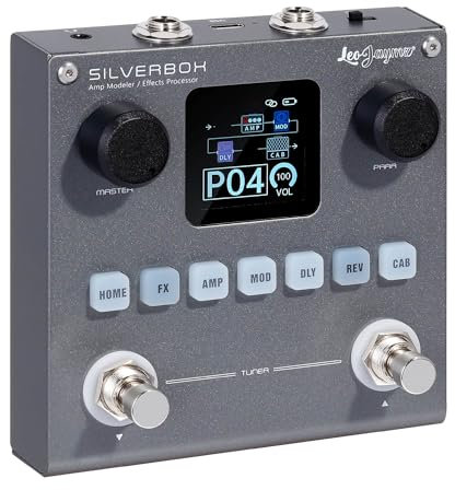 Leo Jaymz Portable Multi-Effects Guitar/Bass Amplifier Modeler Effects Processor with 6 Effects Modules, 80 Editable Presets & Rechargeable Battery