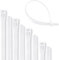 Meccion Wiederverwendbarer Kabelbinder 3.6mm x 250mm Weiß 100 Stück UV-Beständig Starkes Nylon Wiederlösbar Kabelbinder mit 50 kg Zugfestigkeit