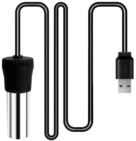 DONGKER Chauffe-Eau Submersible pour Aquarium,28 ℃ 5 W/10 W/20 W,Mini USB Chauffage D'Aquariumalimenté par USB 5 V 2 A,pour Réservoir de Poissons et Tortues de 1,5 À 5 L