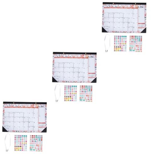 SEWACC 3 Sätze Wandkalender 2023 monatliche Wandkalender Desktop-Kalender Kalender 2022-2023 Wandplaner tischkalender kalender schreibtisch Monatskalender Kalender aus Papier Orange