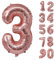 32 Inch Number Balloons Giant Number Aluminium Foil Helium Balloons for Birthday Party Celebration Decoration New Year Baby Shower Anniversary (Rose Gold, 3)
