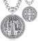EUDORA Harmony Ball Kette Heiliger Benedikt Medaille für Damen Herren Sterling Silber S925, Hl. Benedikt Medaillon Halskette Anhänger Amulett Schmuck Religion Geschenk für Herren Frauen, 22+2