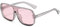 Long Keeper Quadratische Sonnenbrille für Herren Damen Retro 70er Jahre Übergroße Sonnenbrille Vintage Trendige Große Einteilige Linse Sonnenbrille UV400 Schutz (Transparent Grau Rosa)