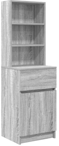 vidaXL Bedside Cabinet Grey Sonoma 39x35x125 cm Engineered Wood