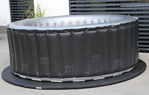 PREMIUM PRØ DES!GN Tapis de protection de sol pour jacuzzi gonflables, à économie d'énergie, isolation thermique, 180 à 230 cm, noir carbone, diamètre 184 cm