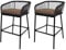 Mendler Lot de 2 tabourets de Bar Rope HWC-O22, Tabouret de Bar, Outdoor Assise rembourrée Corde tressée métal - Anthracite, Coussin Taupe